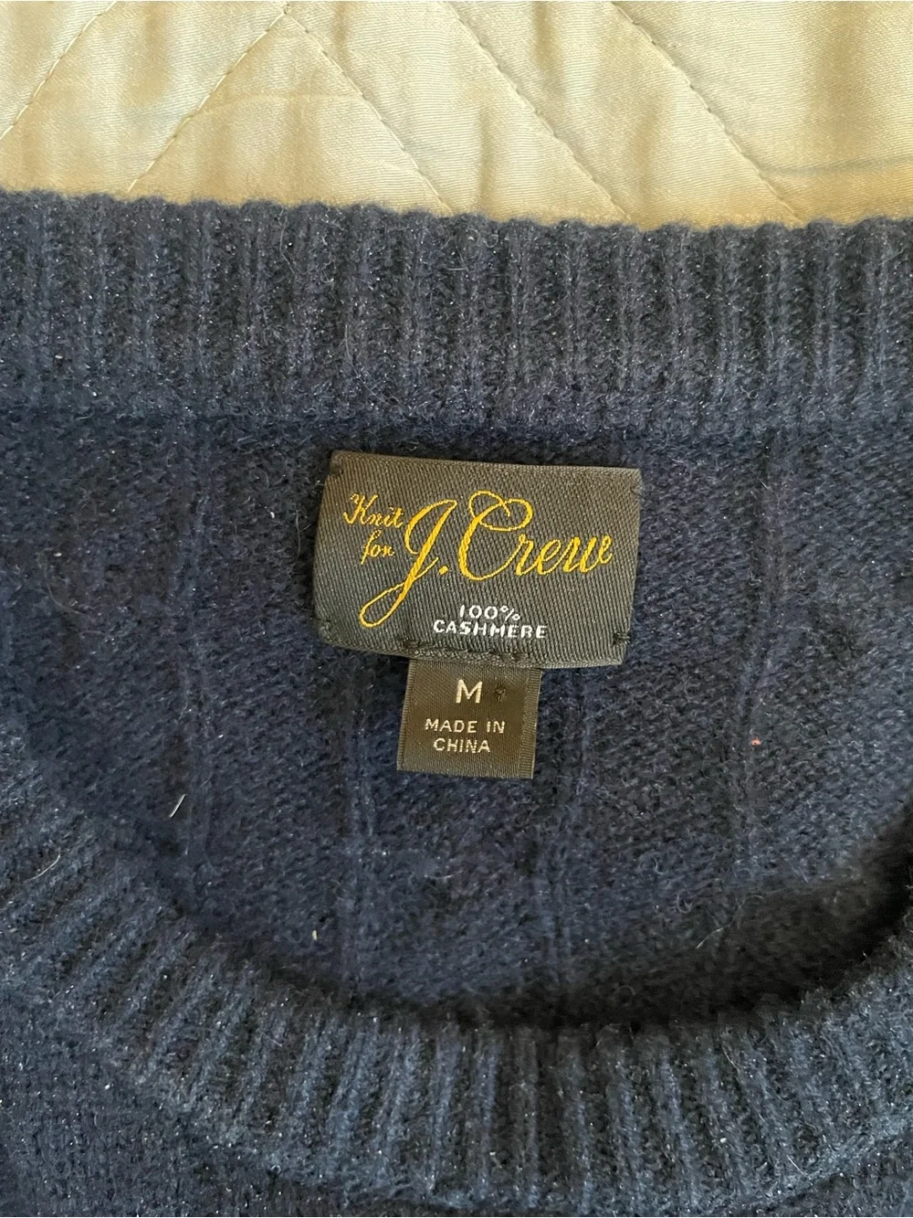 J. CREW Cashmere cable-knit sweater in Navy Size M $298 AZ972 - Picture 8 of 9